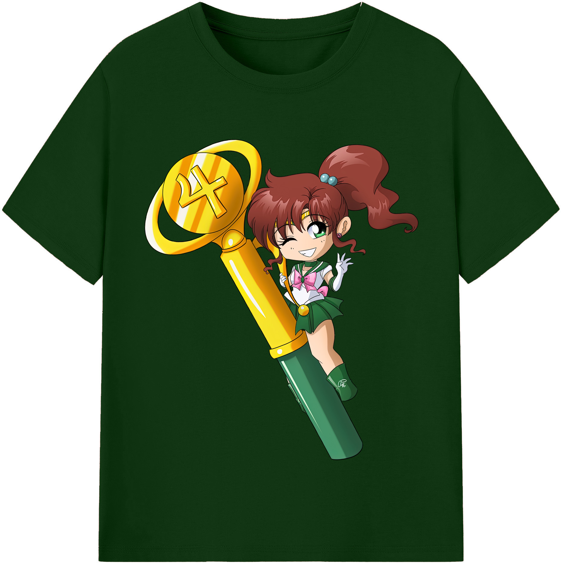 （画像用） 美少女戦士セーラームーン 木野 まこと きの まこと Sailor Moon Kino Makoto （セーラージュピター；Sailor Jupiter） 綿100％半袖Tシャツ（フロントプリント）